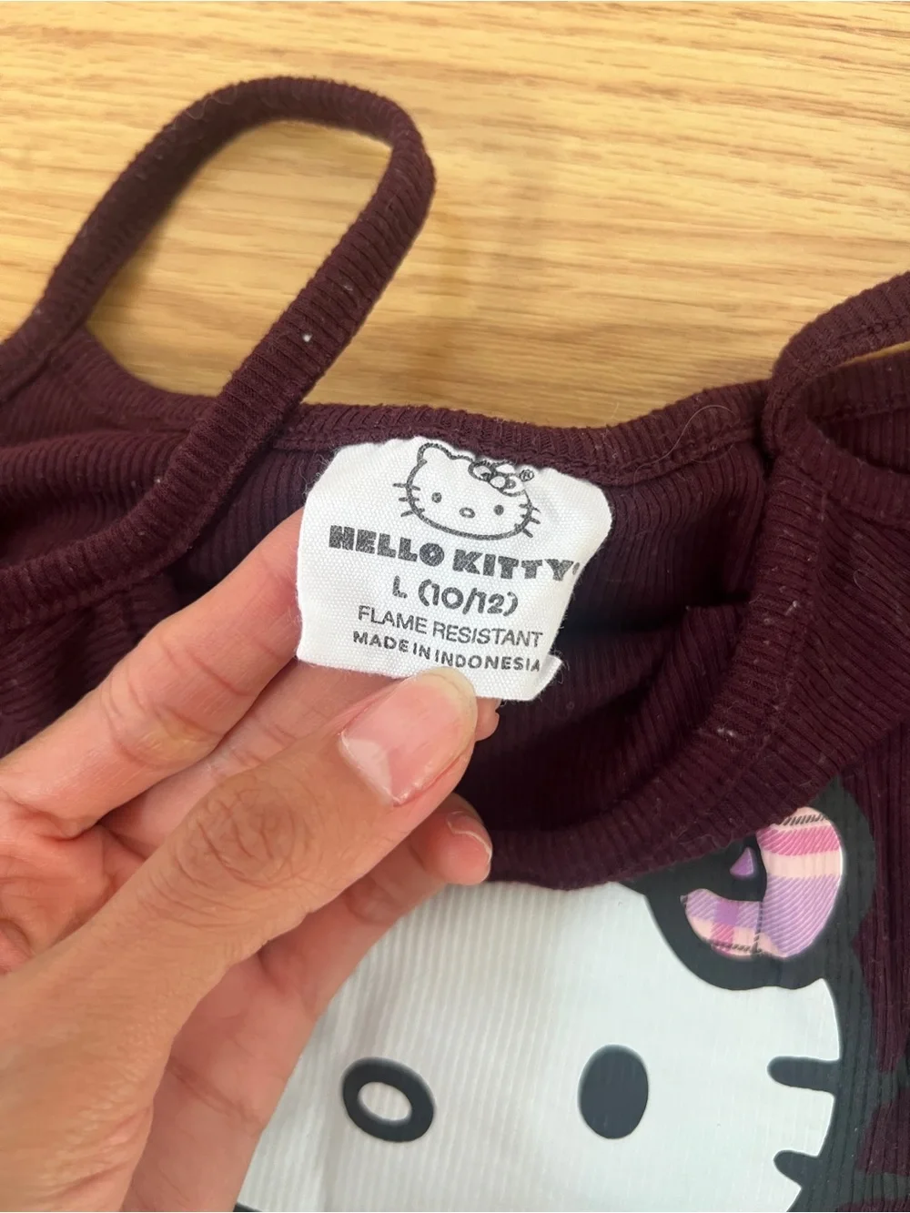 Hello Kitty Burgundy and Pink Cami Pajama Set